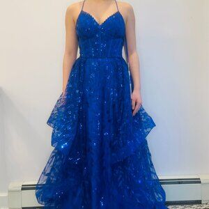Royal blue sequin prom/formal dress. Brand new with tag. STACEES, size 2
